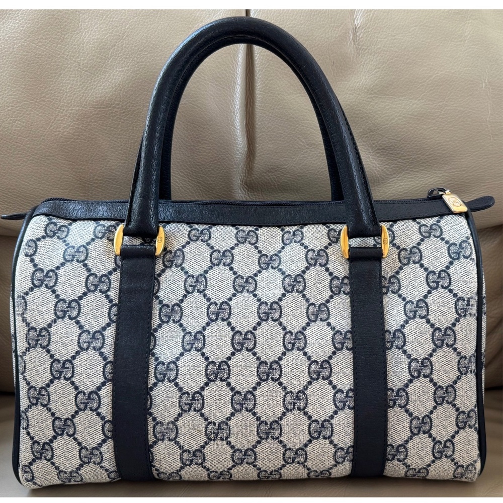 Authentic Vintage Gucci Boston Monogram Ophidia Red/Blue - Picture 2 of 14